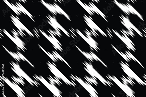 Geometric fabric patterns are abstract in black and white. The sporty fabric patterns are sleek and can be used as designs for sportswear. Stripes Patterns for sport fashion. ikat beautiful.