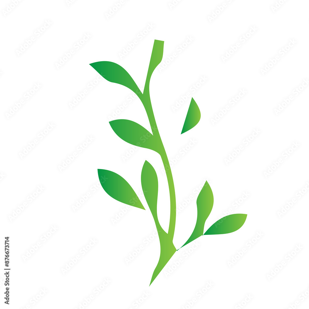 Fototapeta premium flat green leaves nature botanical