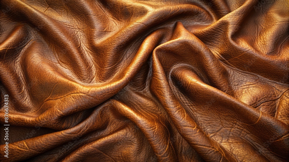 Genuine Brown Leather With Natural Folds.