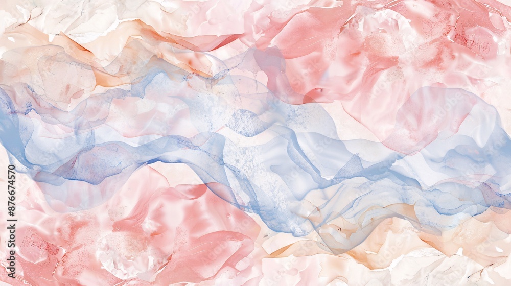 Fototapeta premium Abstract Fluid Art with Pink, Blue, and Beige Hues