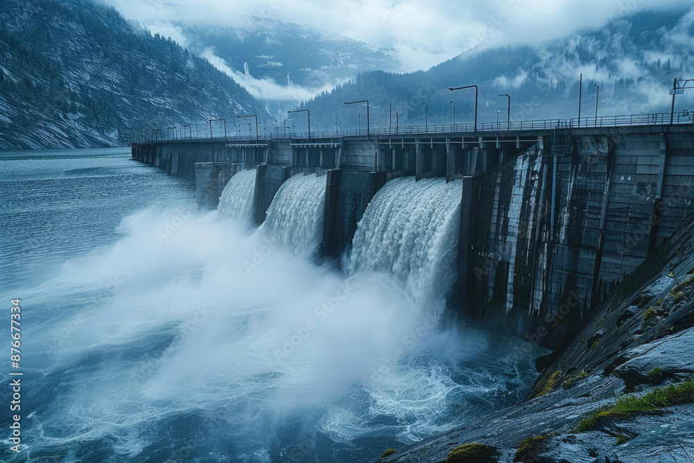 Fototapeta premium A magnificent hydroelectric power station