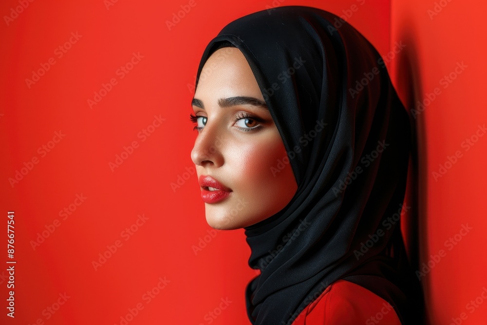 Portrait of a Woman in a Black Hijab