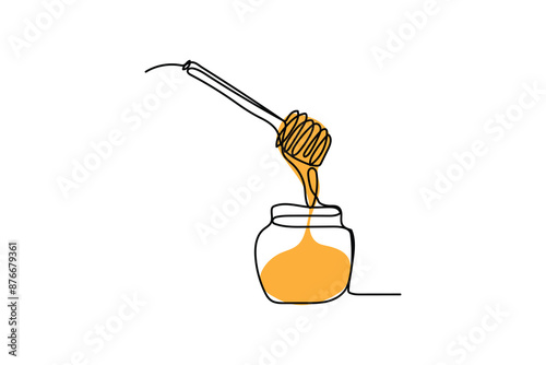 honey logo design vector continuous line
