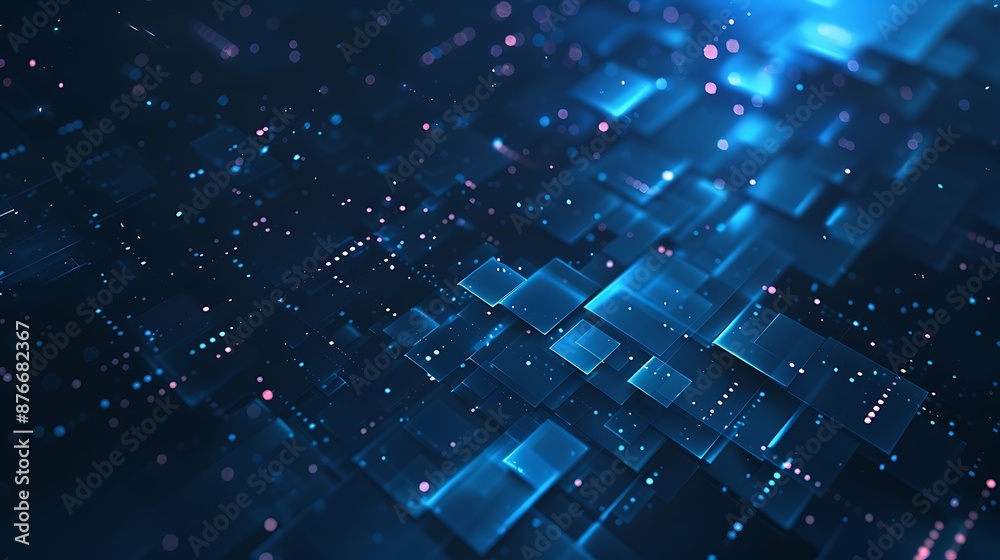 Obraz premium blue geometric abstract technology and science background