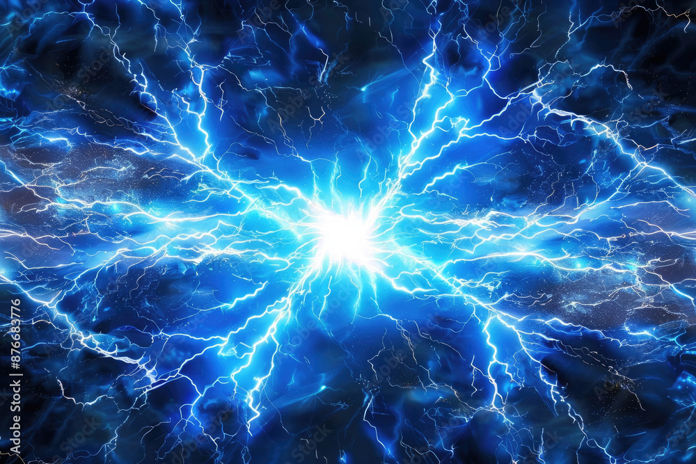Obraz premium Intense blue lightning