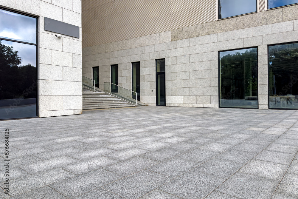 Obraz premium modern office building in city downtown. contemporary urban architecture.