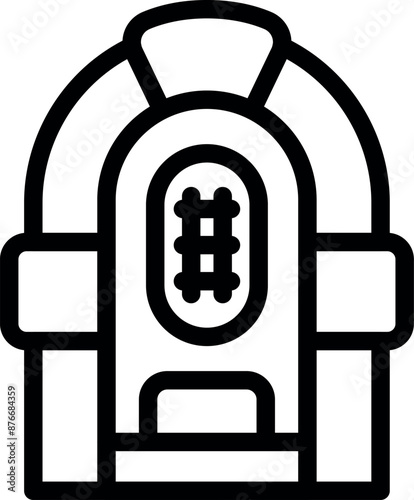 Line art icon of a jukebox standing alone, ready to play music