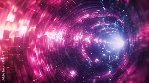Colorful Technology Abstract Light Tunnel Background