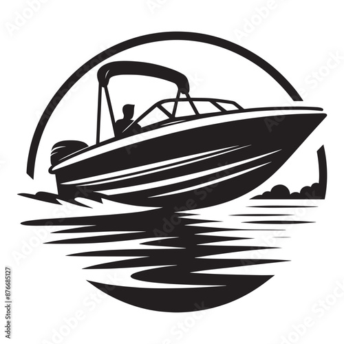 Boat silhouette vector illustration isolated on a white background