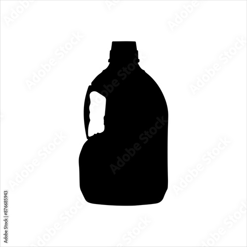 Cooking oil bottle silhouette on white background. Oil bottle icon sign vector illustration design.