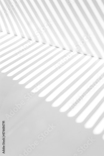 Empty white wall where sunlight shining through a window