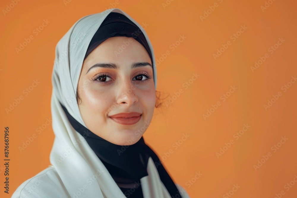 Portrait of a Woman in a White Hijab Portrait of a Woman in a White Hijab