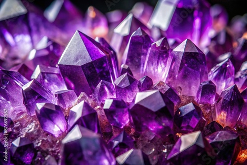 Rich purple crystals forming intricate shapes , purple, crystals, forming