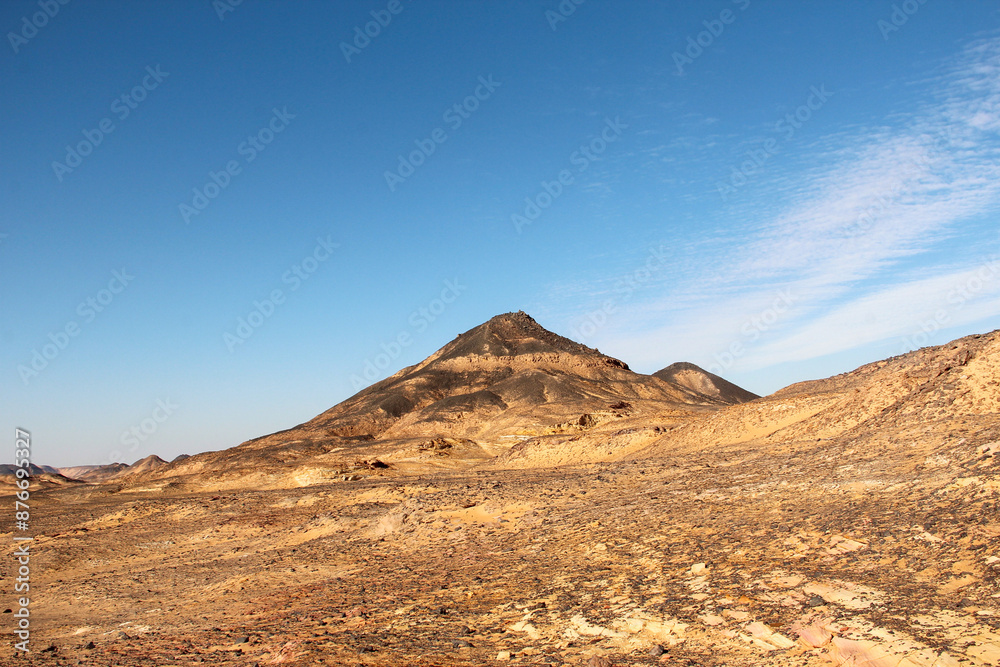 landscape in the desert, black and white desert, Egypt landscape in the desert, black and white desert, Egypt