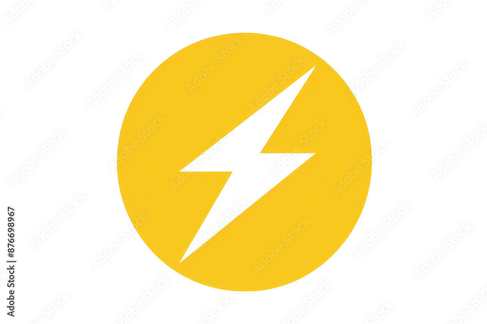 White background, orange power symbol White background, orange power symbol