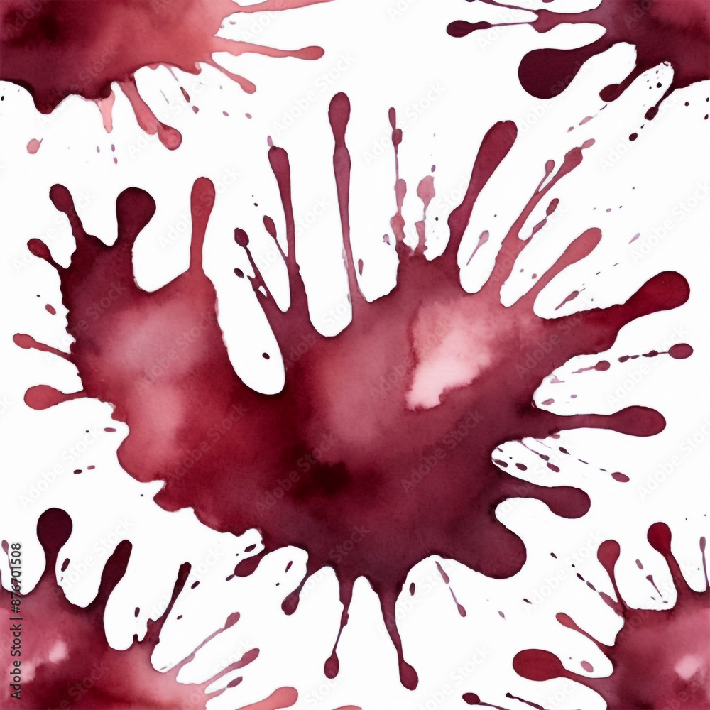 Single Soft Maroon Watercolor Splash on White Background Single Soft Maroon Watercolor Splash on White Background