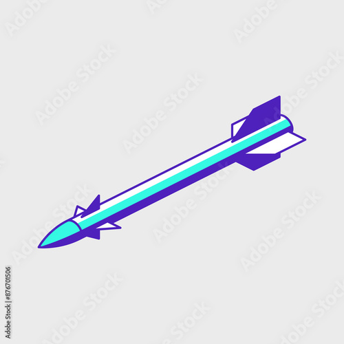 Missile isometric icon illustration