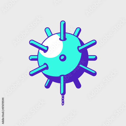 Sea mine isometric icon illustration