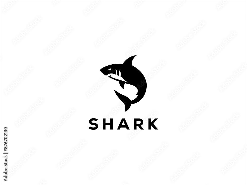 The logo features a sleek, stylized shark, captured either with a dynamic, forward moving pose to suggest speed and strength. The logo features a sleek, stylized shark, captured either with a dynamic, forward moving pose to suggest speed and strength.