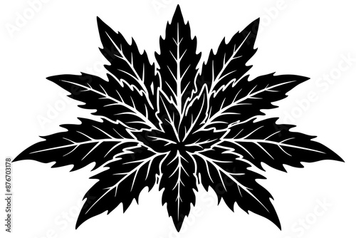 Frost leaf icon silhouette vector illustration
