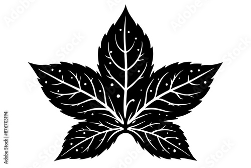 Frost leaf icon silhouette vector illustration