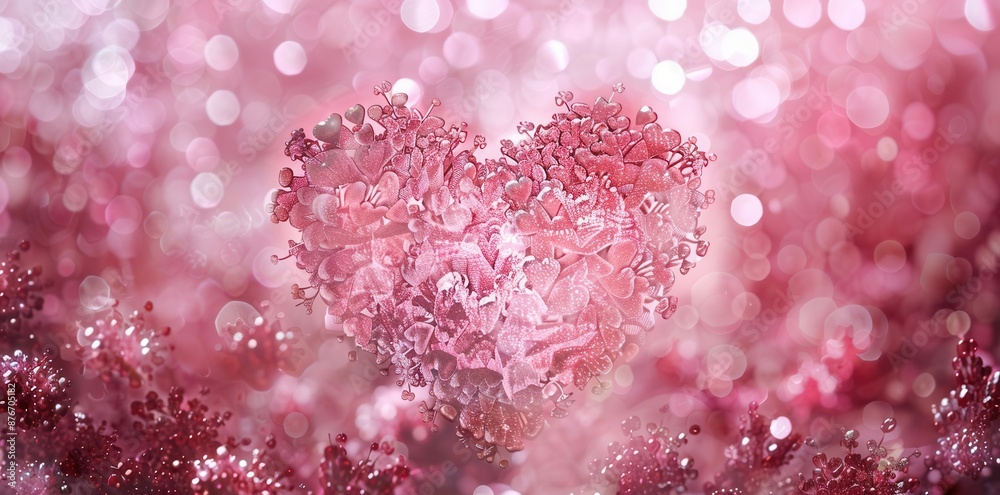 Radiant Love. Heart background pink concept Radiant Love. Heart background pink concept