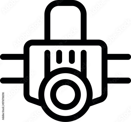 Linear icon of a power generator converting mechanical energy into electricity