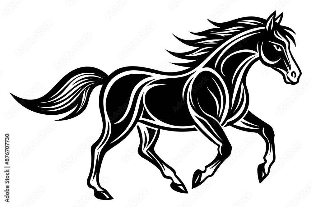 Horse running icon silhouette vector art illustration Horse running icon silhouette vector art illustration