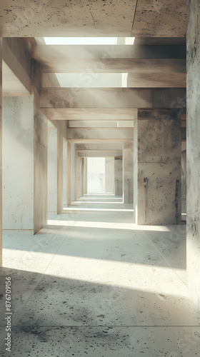 Empty concrete room interior