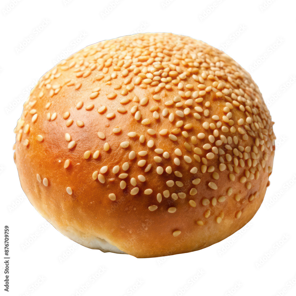 Fresh soft bun with sesame seeds isolated on transparent background Fresh soft bun with sesame seeds isolated on transparent background