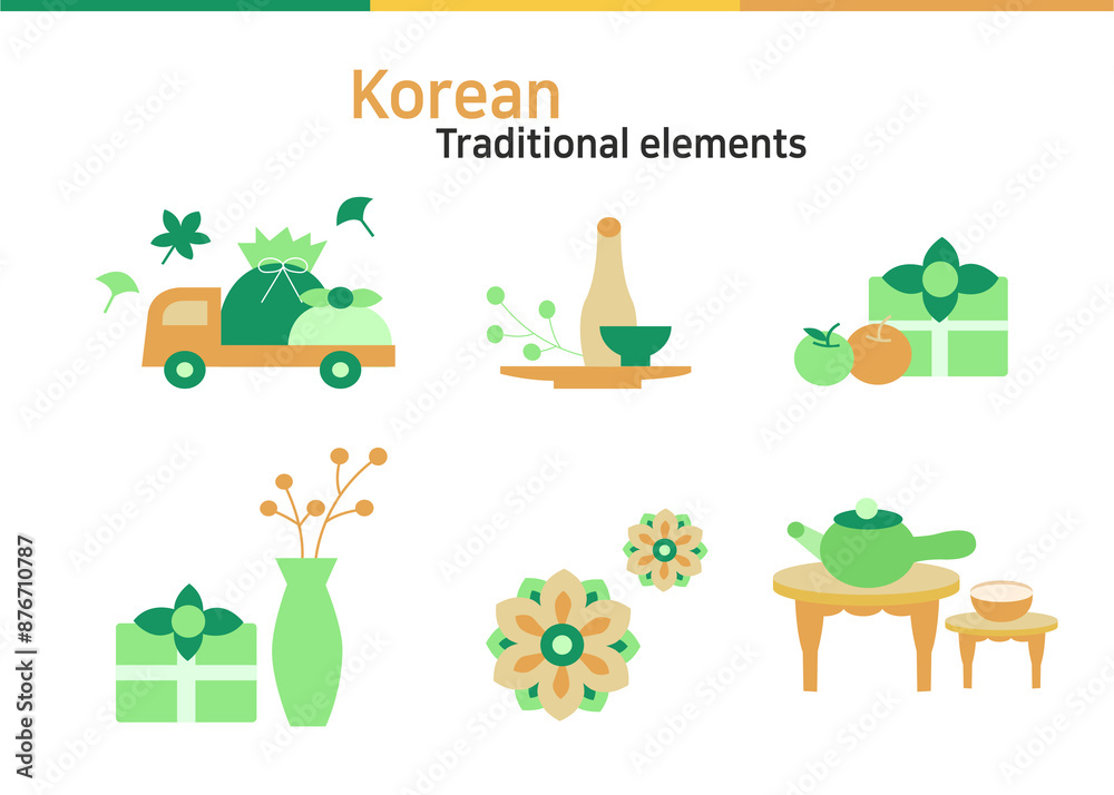 Fototapeta premium Korean Traditional elements