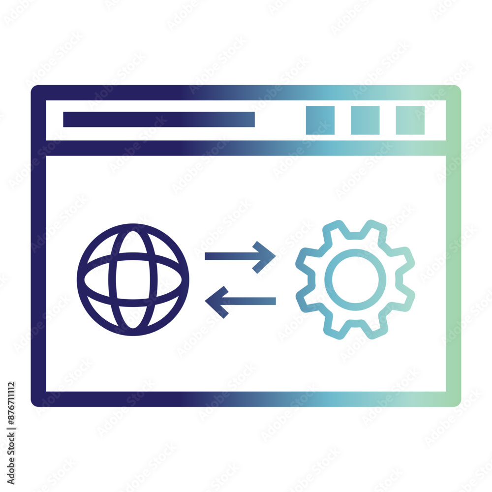 Technology information icon on line gradient style. internet setting, internet connection icon. Technology information icon on line gradient style. internet setting, internet connection icon.