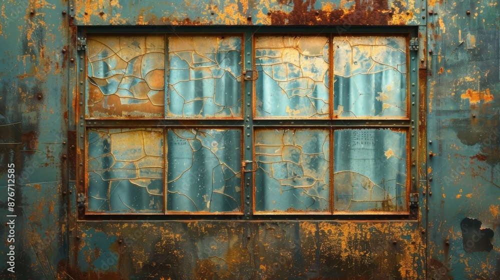 Background: Close-up of an old, dirty sink faucet with rusty stains on its steel surface provides an abstract, vintage wallpaper design for a retro-themed kitchen.