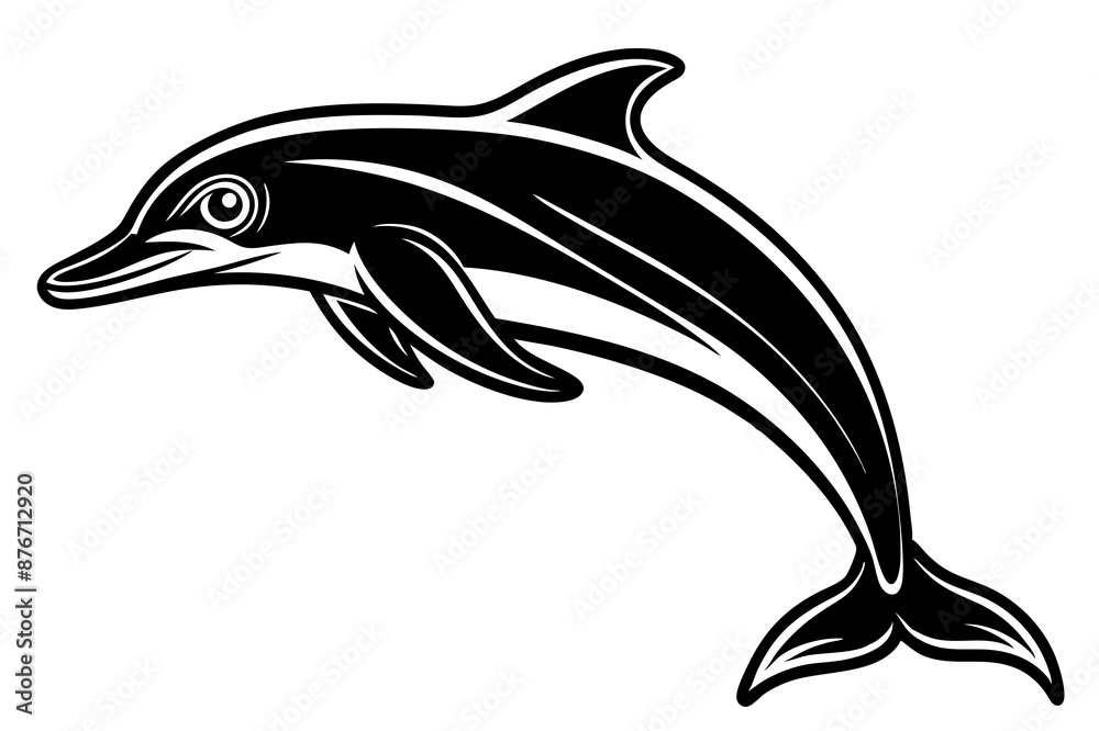 Fototapeta premium Dolphin icon silhouette vector illustration