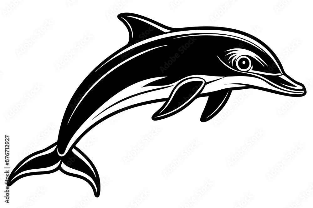 Obraz premium Dolphin icon silhouette vector illustration