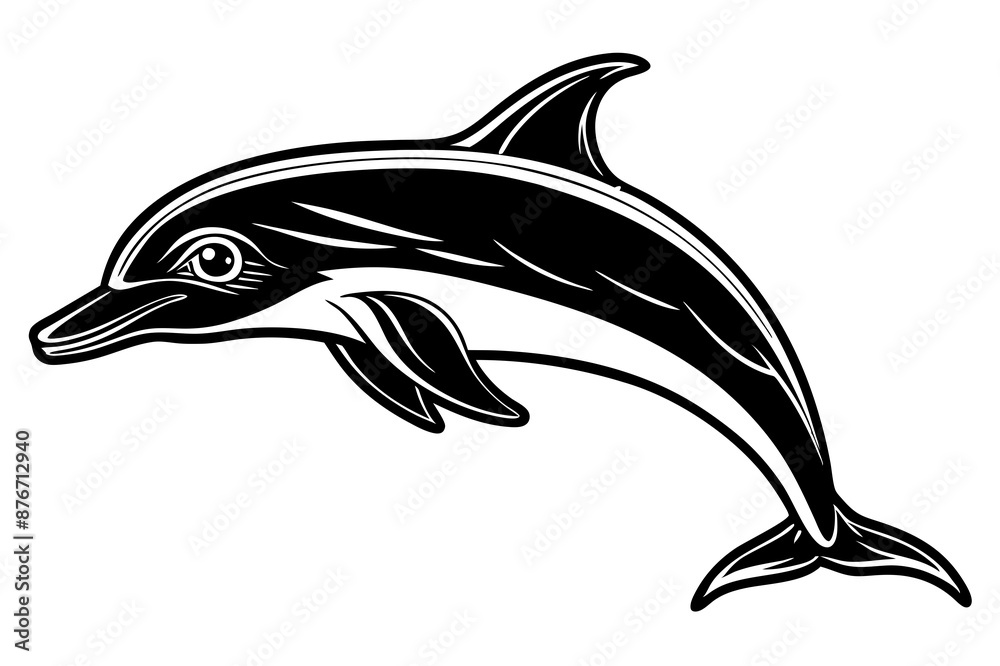 Fototapeta premium Dolphin icon silhouette vector illustration