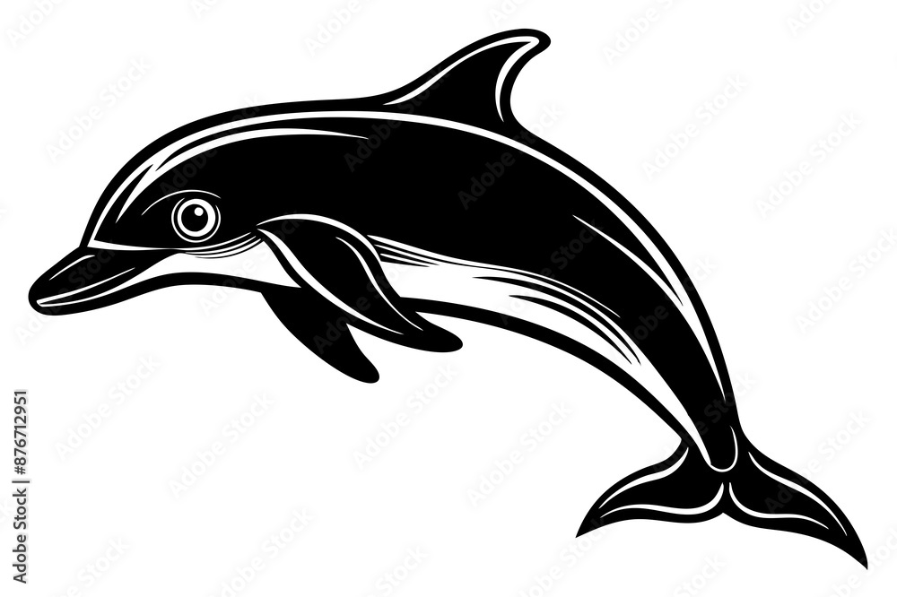 Obraz premium Dolphin icon silhouette vector illustration