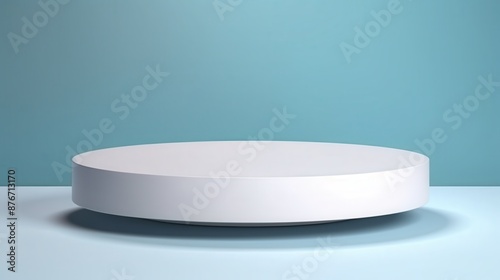 Minimal design white round podium, perfect for technology products, on an isolated background