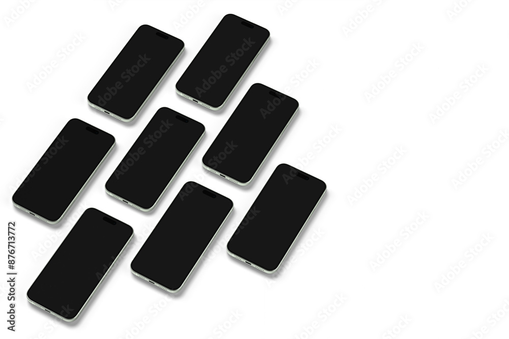 Mobile side angle view for mockup blank