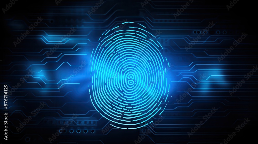 Digital fingerprint scan background, suitable for biometric security systems promotions or privacy technology discussions Digital fingerprint scan background, suitable for biometric security systems promotions or privacy technology discussions