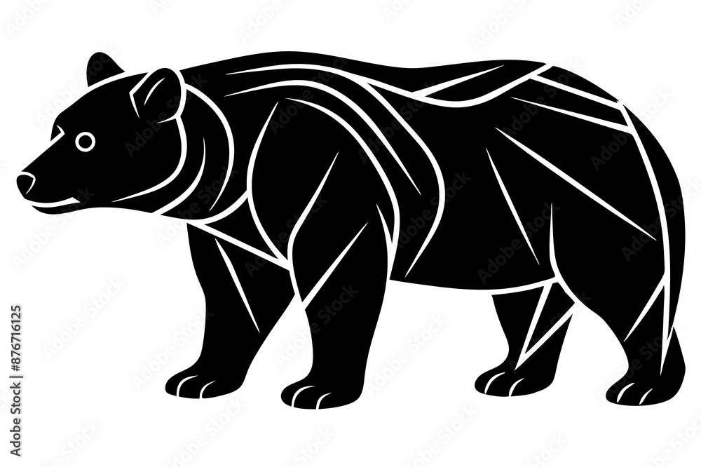 Obraz premium illustration of a black and white bear icon vector