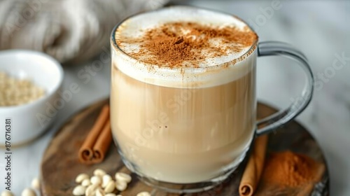 Latte Soy Milk Ale Essence Soy milk latte with subtle ale flavors, Latte, Vegan and smooth
