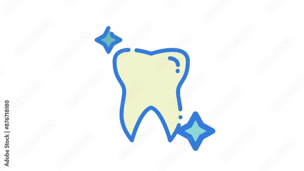 Tooth animated icon with alpha channel. Perfect for project and Explainer Video