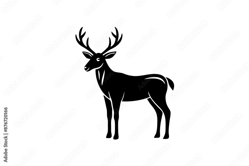Obraz premium deer silhouette vector illustration