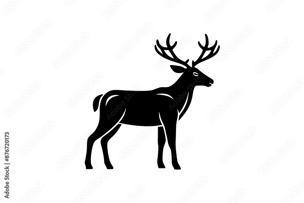 Obraz premium deer silhouette vector illustration