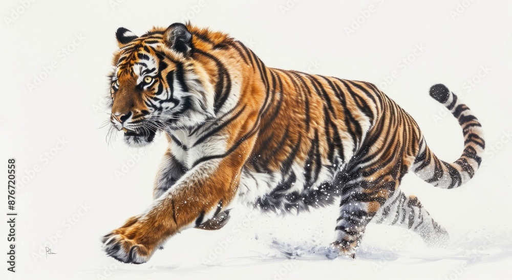 Obraz premium Striking Siberian Tiger in Winter
