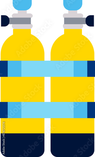 Double scuba tank for diving vector illustration