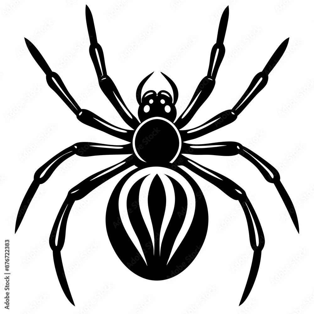 Obraz premium Spider icon silhouette vector illustration white background