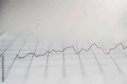 Market growth line graph on a neutral, clean backdrop, minimalistic.