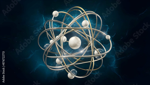 molecule or atom, Abstract structure for Science. Molecular structure on blue backgroundMolecular structure on blue background. Molecular structure on blue background photo